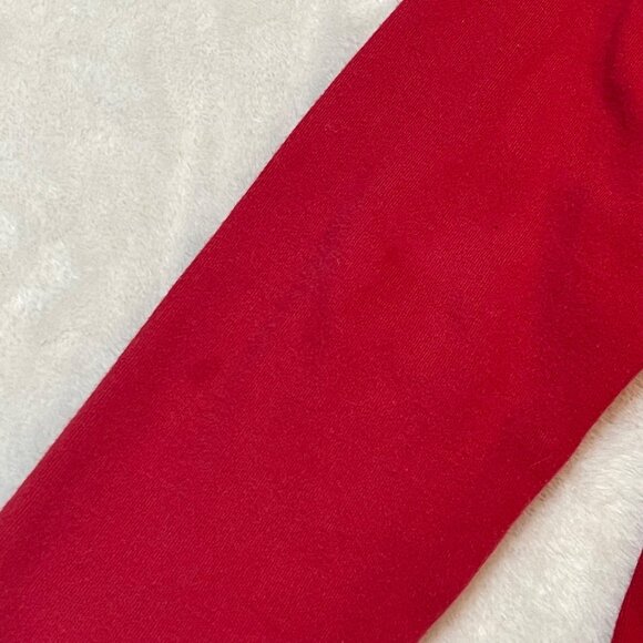 ARB Blanks "R" Monogrammed Knit Dress Girls Size 8 Red Long Sleeve Ruffle Hem - Picture 9 of 9